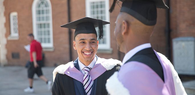 A student at graduation