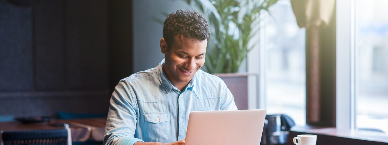 Man looking at laptop