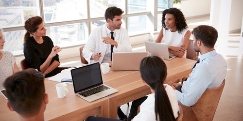 Healthcare professionals in a meeting